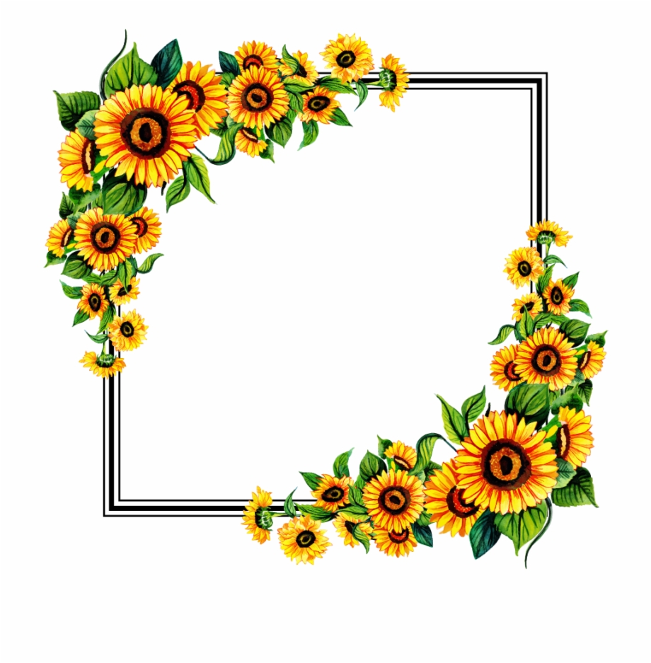Free Png Floral Frame Sunflower