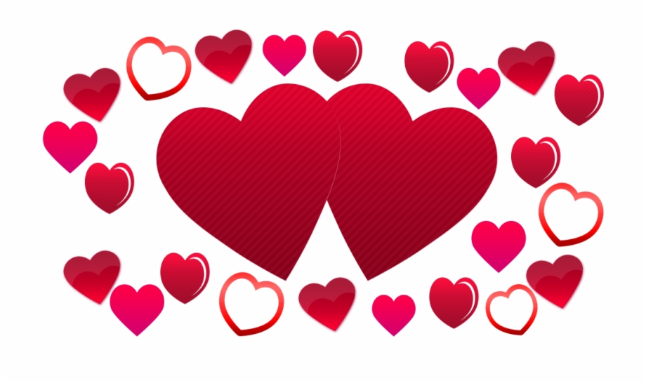 Two Hearts Background Plenty Of Love Hearts Png