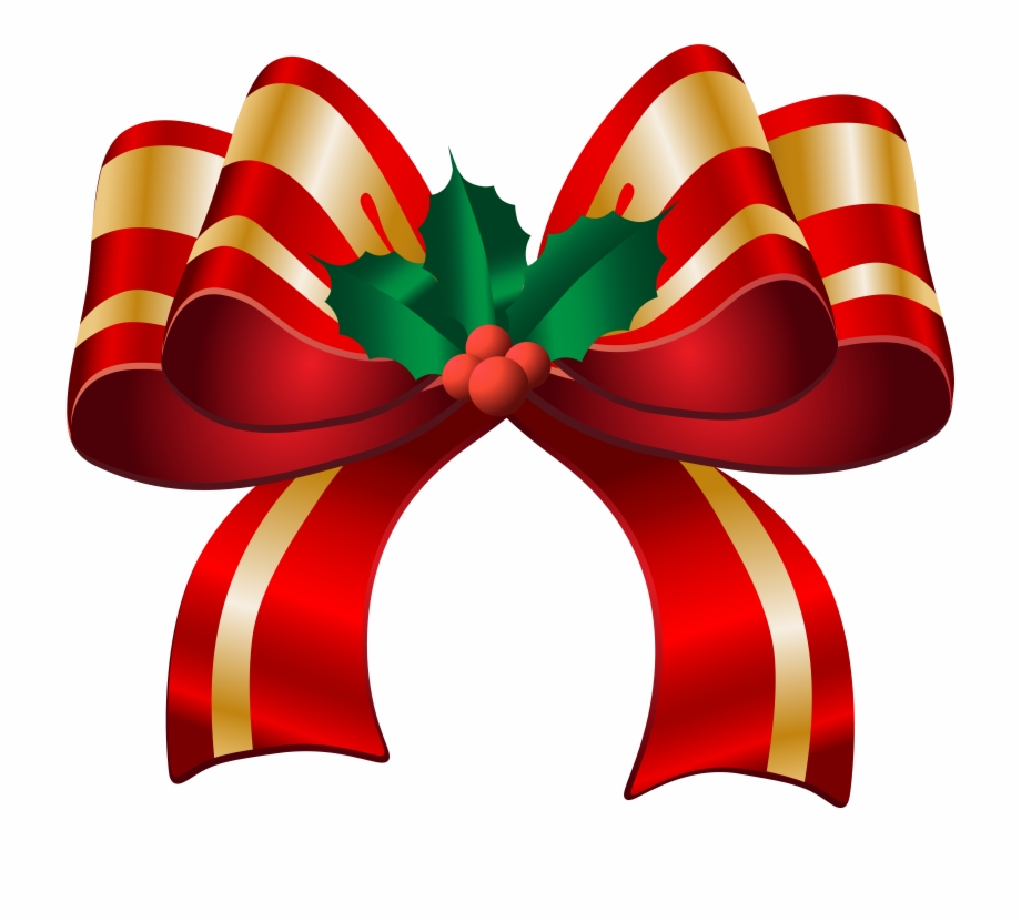 Christmas Red Bow Transparent Png Clip Art Image