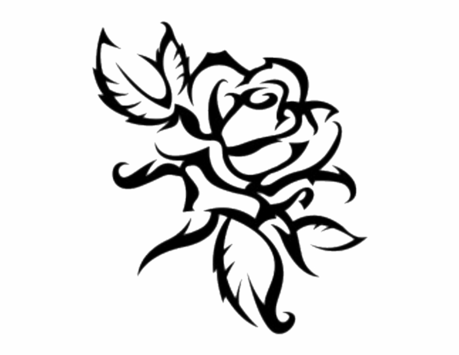 Rose Outline Flower Tribal Sketch Images Of Rose