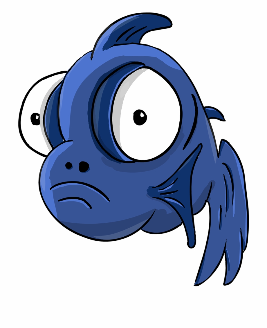 Fish Big Eyes Cartoon Character Cartoon Fish With - Clip Art Library