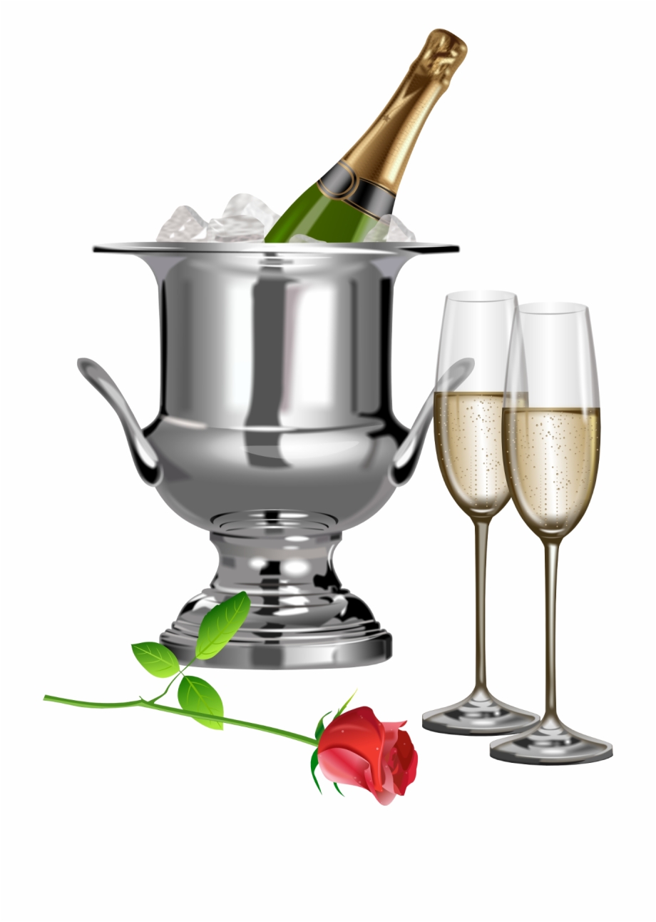 Champagne Champagne Flutes And Rose Transparent Clipart Champagne