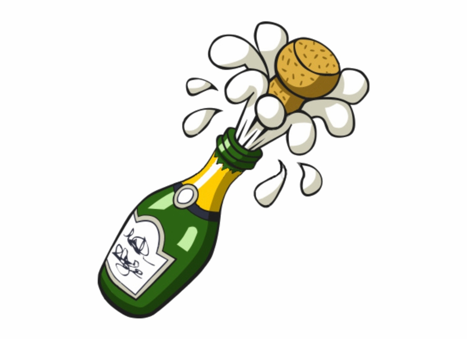 bottle of champagne clipart
