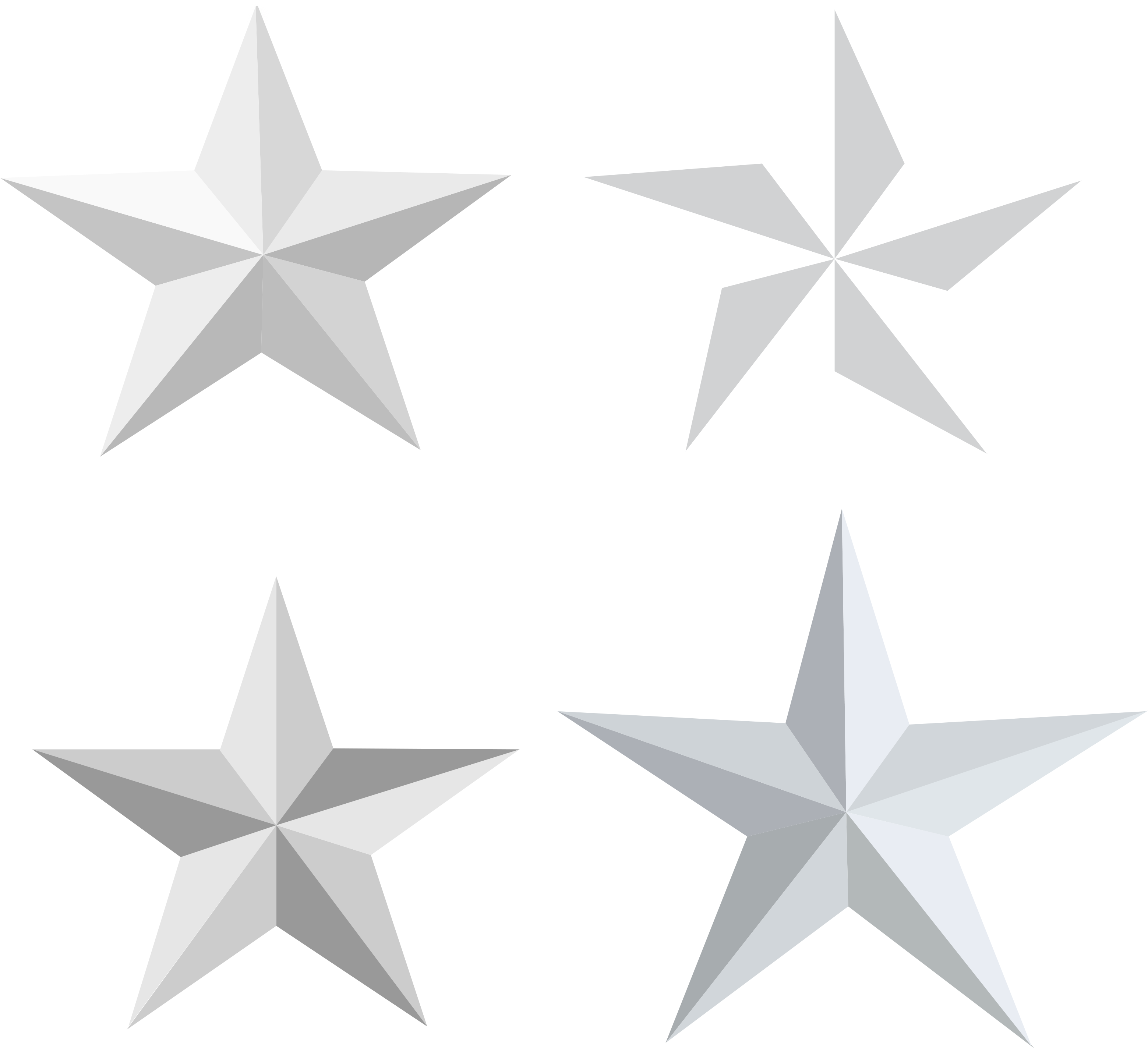 White Star Vector Set Done In