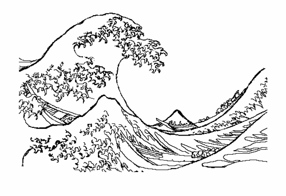 Sea Waves Png Great Wave Line Drawing