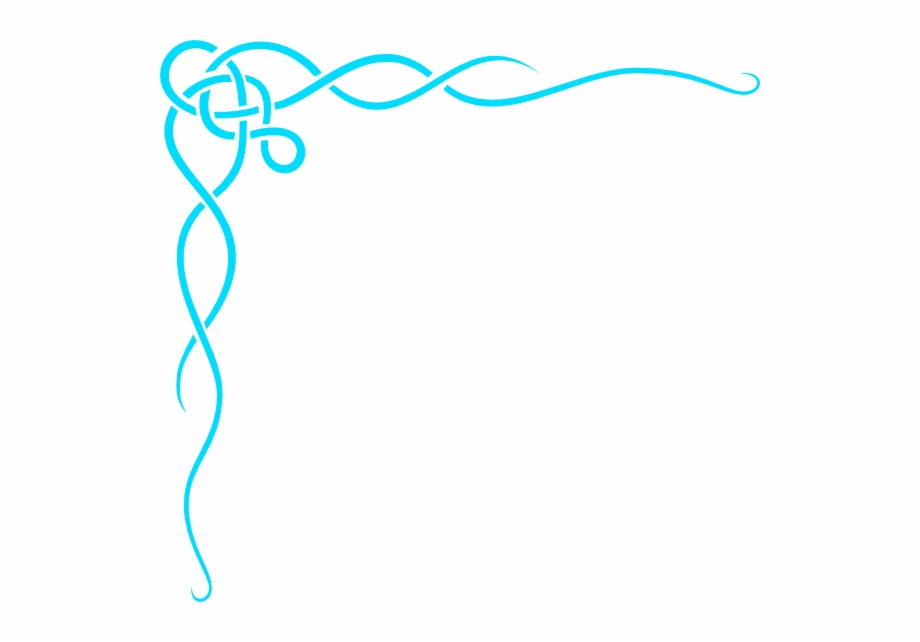 Decorative Line Blue Clipart Scroll Page Border Png