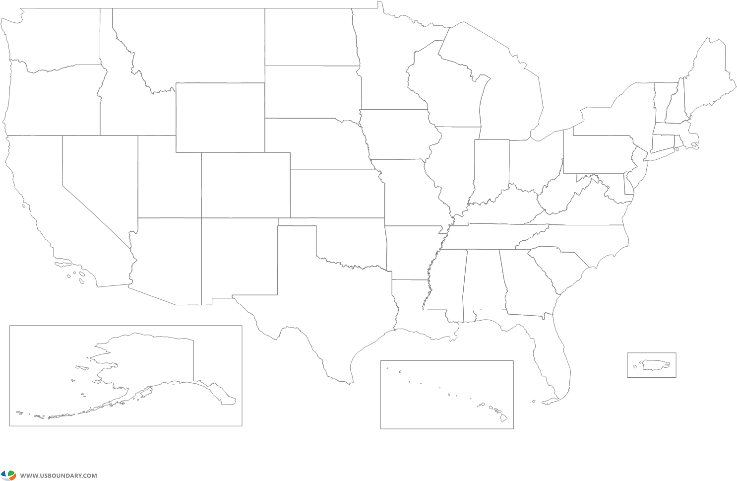 Free Usa Map With States Black And White Download Free Clip Art