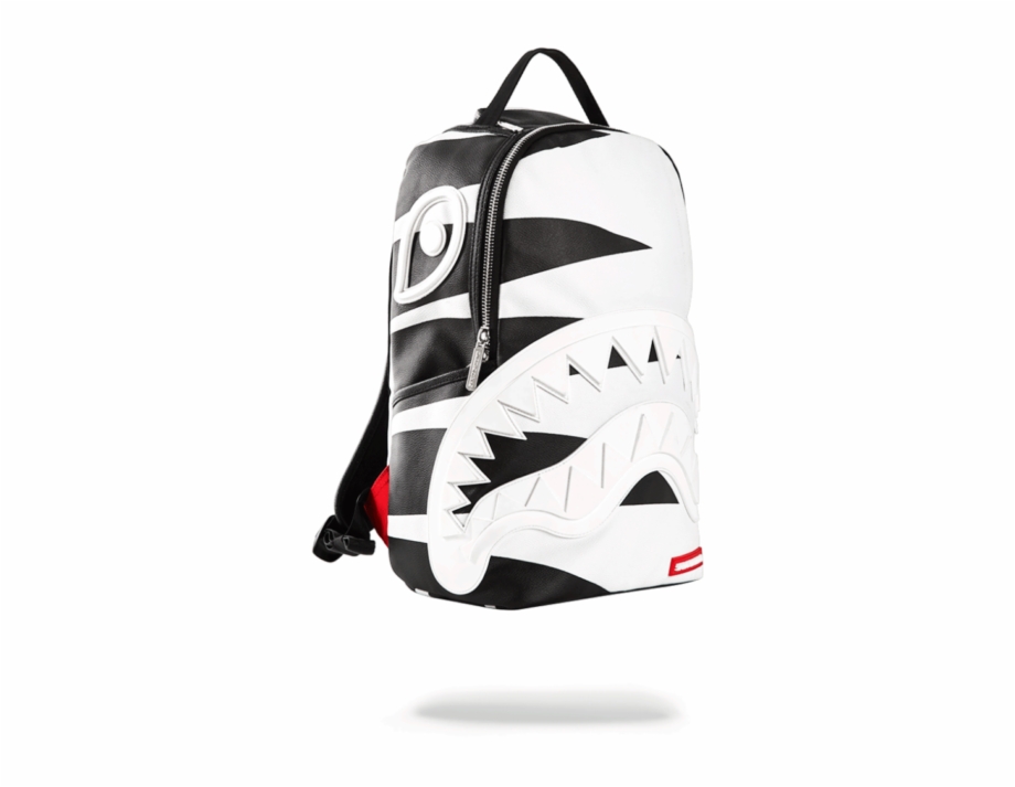 black and white sprayground backpack
