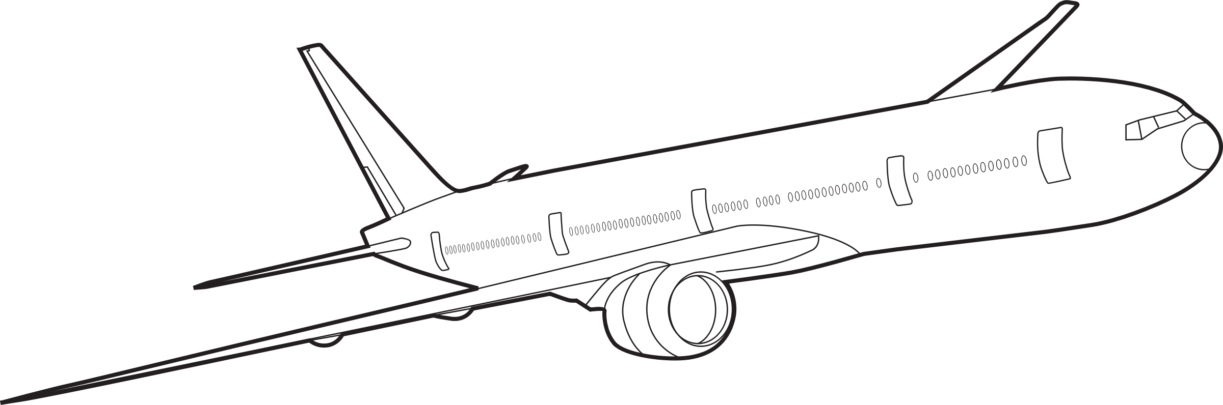Boeing Airplane Clipart Plane Outlines