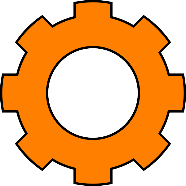 Cogs Vector Geer Gear Clipart Orange