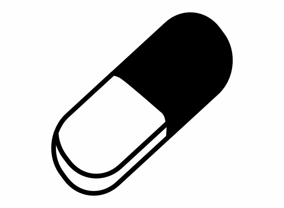White Pill Bottle Png Pill Clipart Black And
