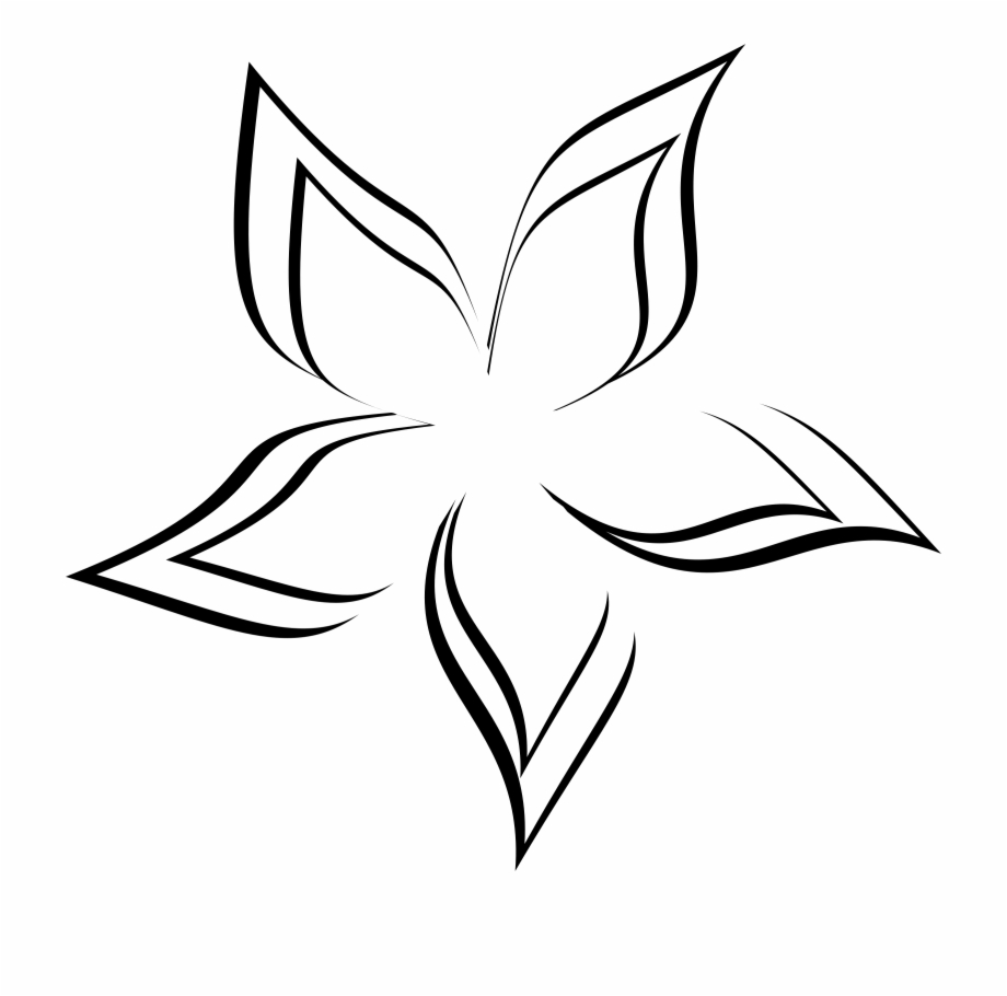 Abstract Black And White Flower Png Drawing