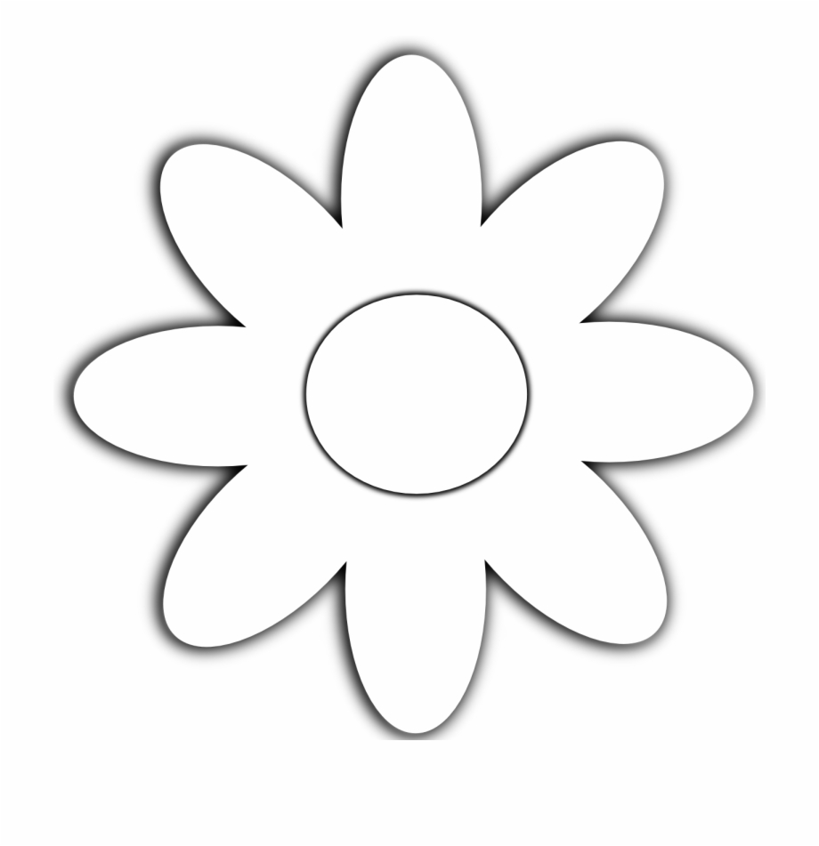 Daisy Flower 5 Black White Line Art Scalable