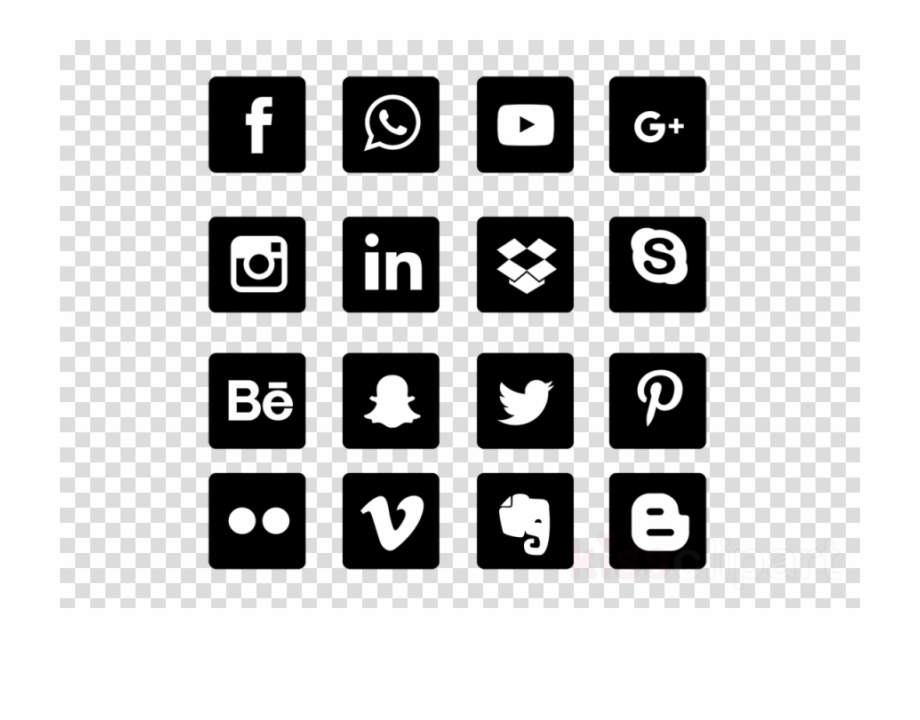Download White Social Media Icons Transparent Background Transparent