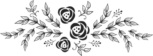 flower garland clipart black and white
