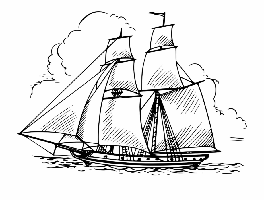 clipper ship drawing
