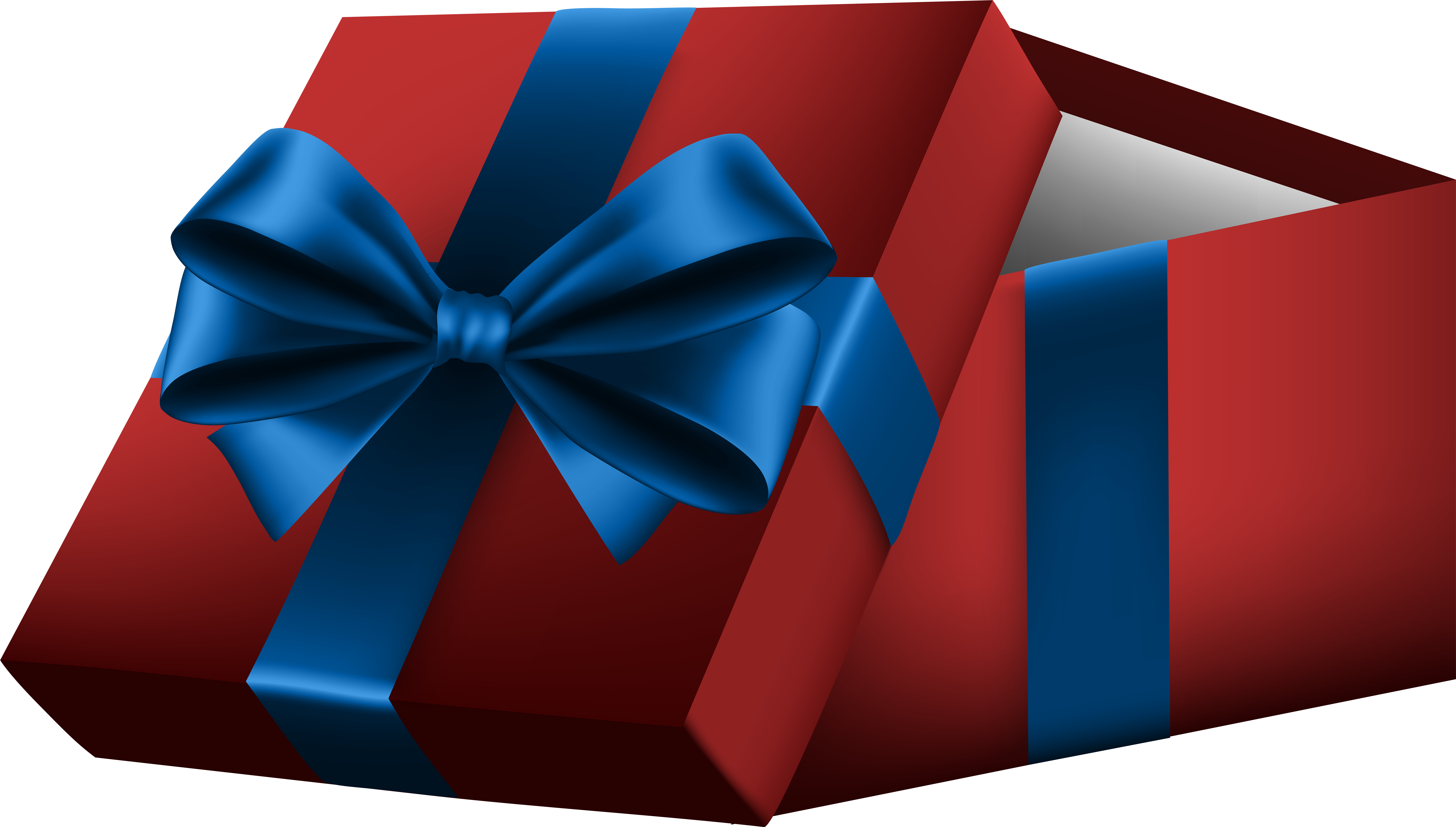 Blue Gift Bow Png Open Blue Gift Box