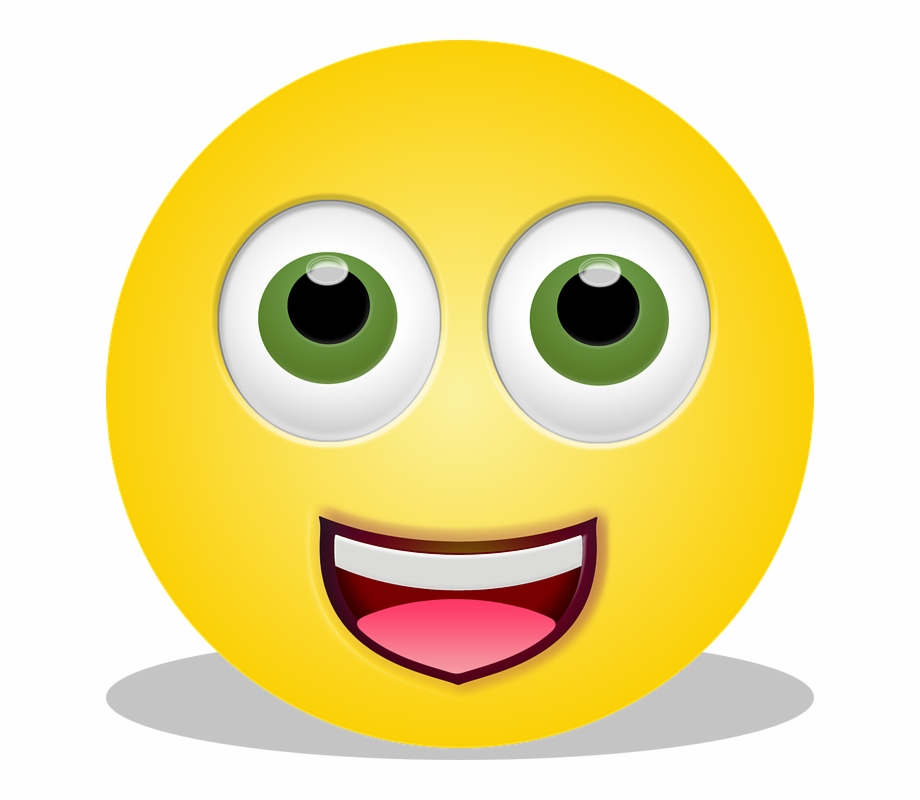 Graphic Smiley Emoticon Surprised Excited Happy Emoticon