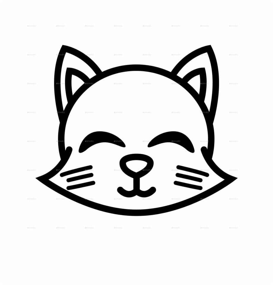 cat emoji black and white
