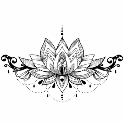 lotus flower tattoo outline
