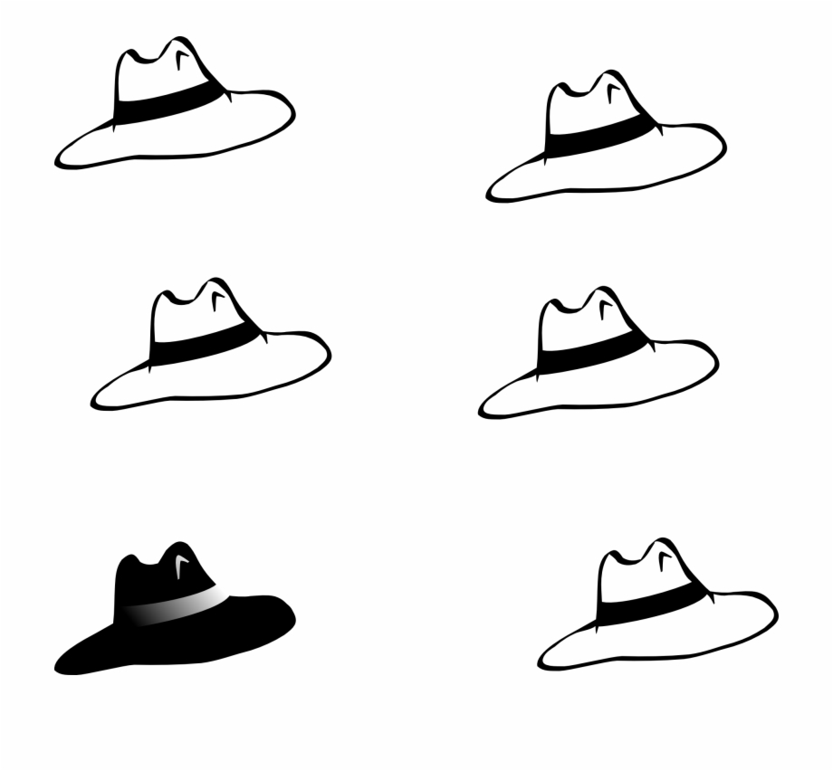 hats clipart black and white
