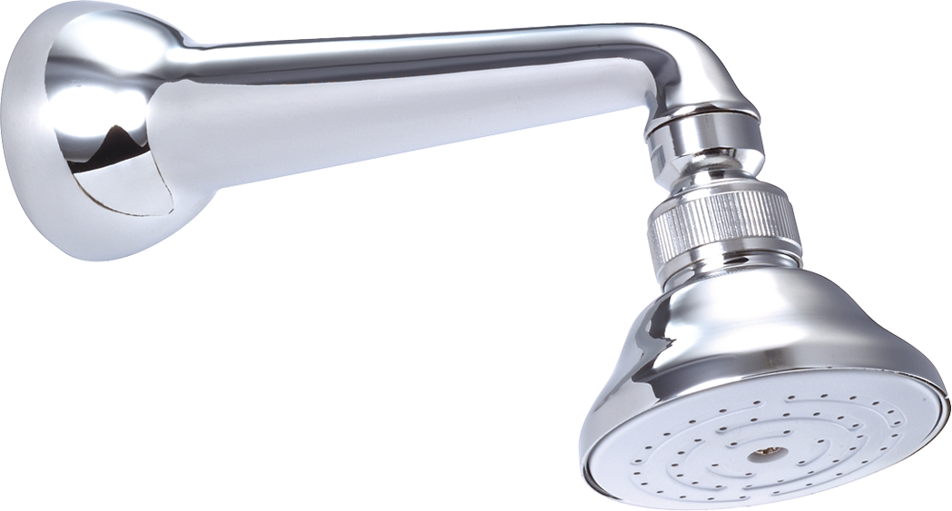 Single Function Shower Head With Shower Arm Shower