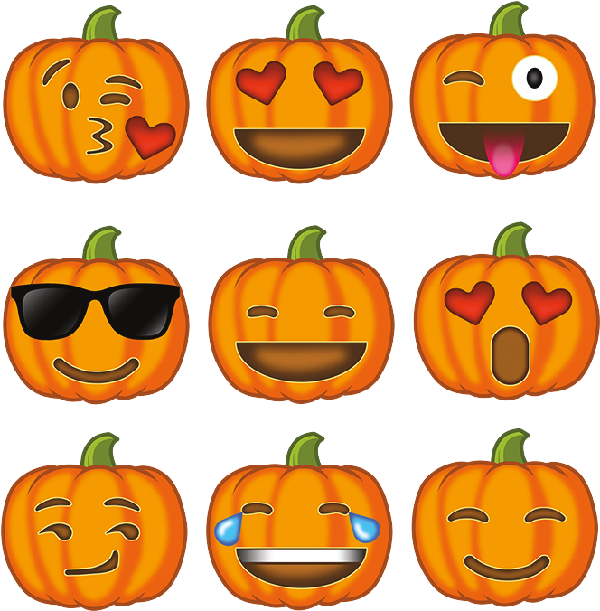 Pumpkin Emoji Collection Jack O Lantern