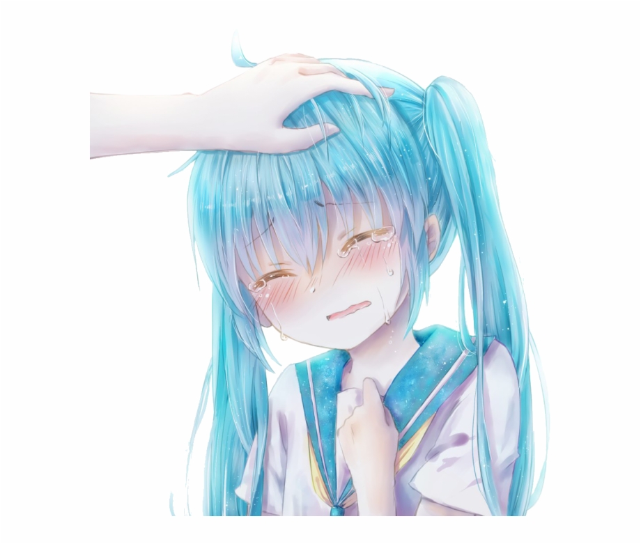 Anime Girl Crying Depressed Png Download Hatsune Miku