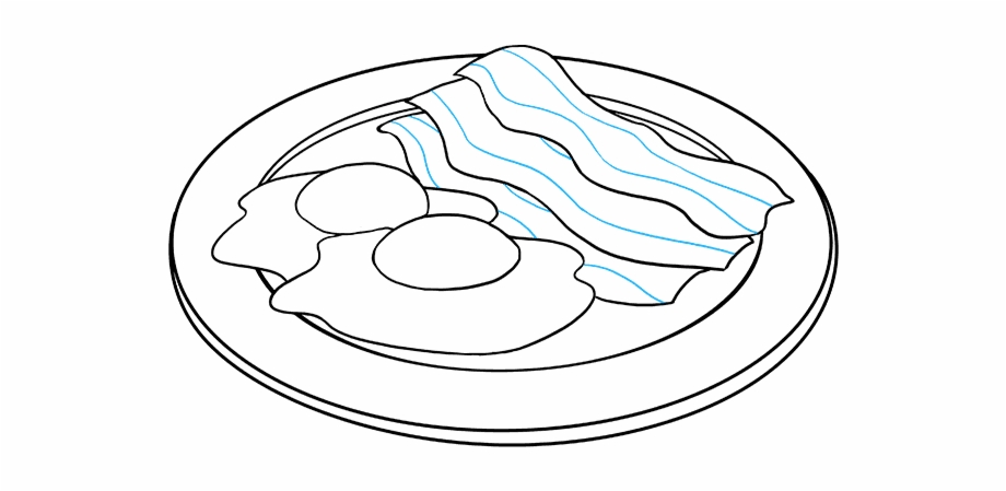How To Draw Bacon And Eggs Bacon And