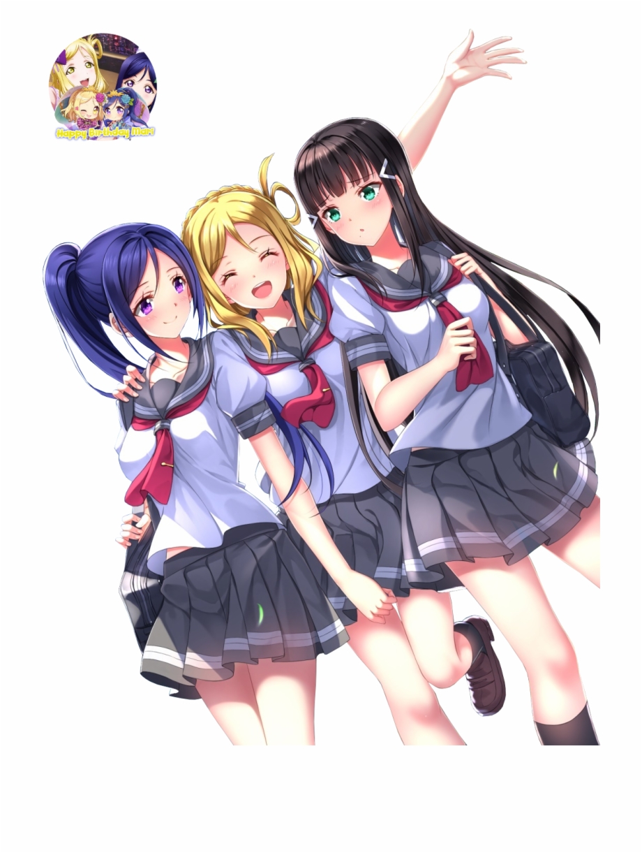 Tumblr Orhkdms18s1tdj66po1 3 Anime Girl Best Friends - Clip Art Library