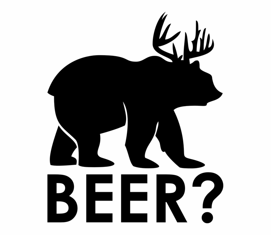 Bear Beer Moose Antler Funny Bear With Antlers