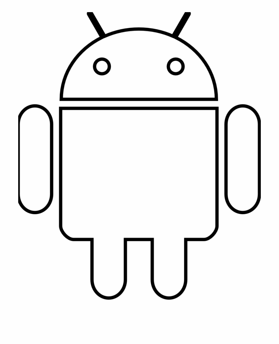 Android Robot Black White Line Art 999Px 44