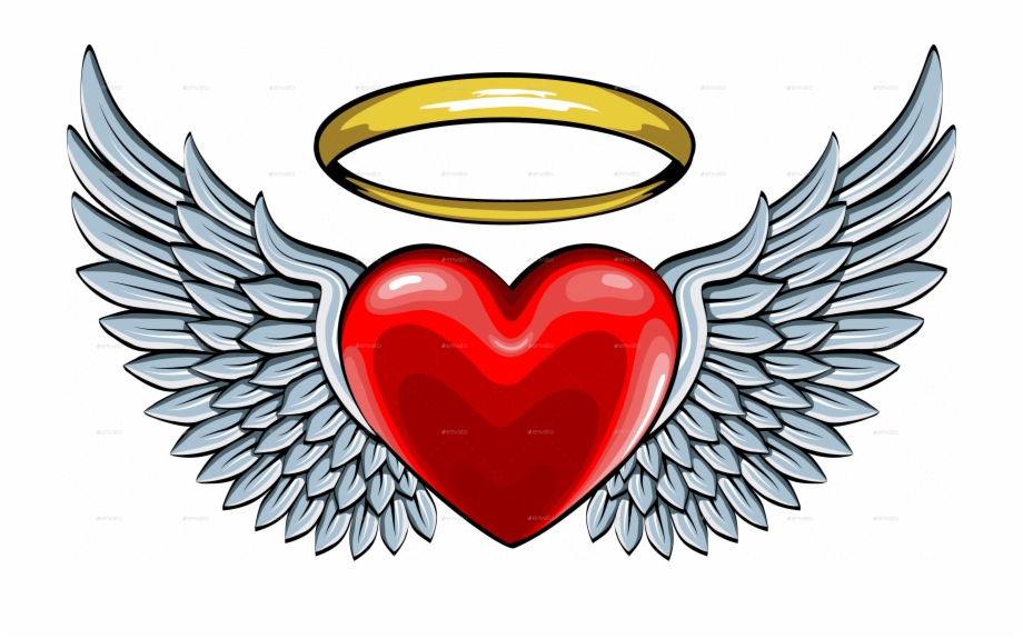 Vector Freeuse Library Halo Clipart Angel Wings Heart