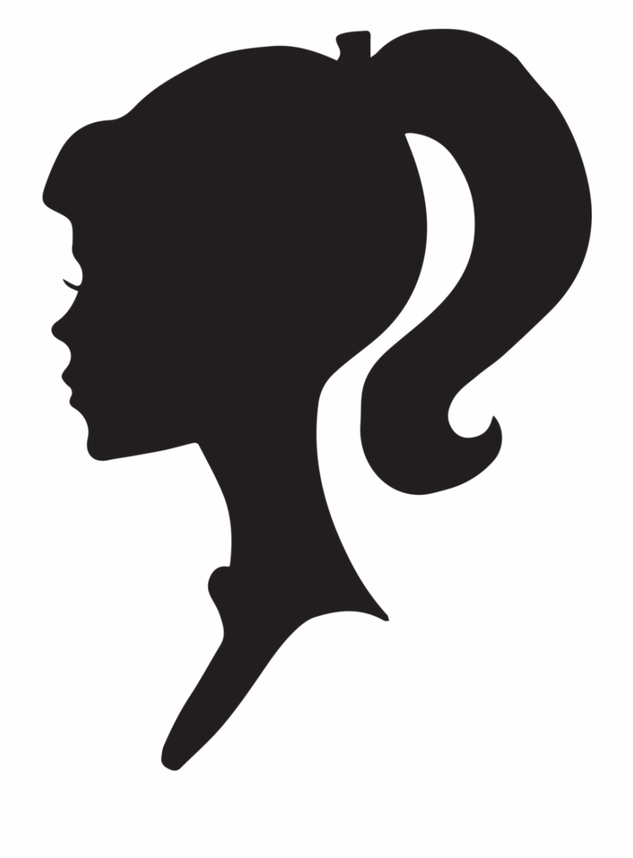 Silhouette Girl Face Clipart Black
