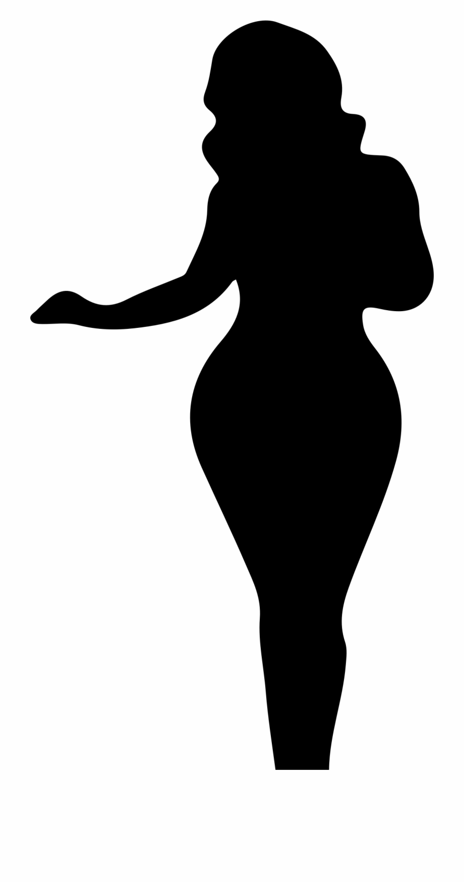 silhouette of a curvy woman
