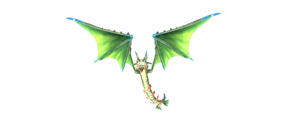 Update Green Flying Dragon Monster Illustration