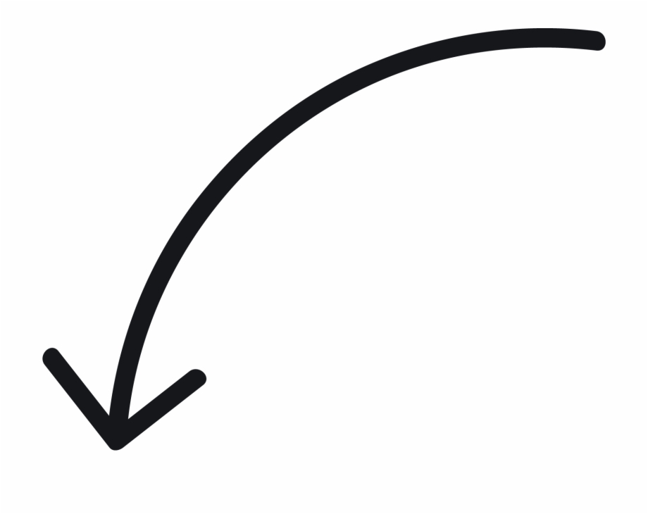 White Curved Arrow Png Hand Drawn Curved Arrow