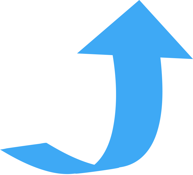 Curved Wide Directional Arrow Pointing Up Arrow Pointing