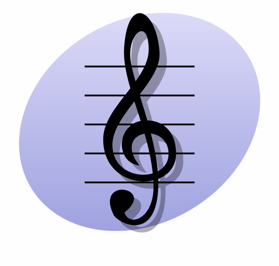 Treble Clef Blue Background Sign At The Beginning