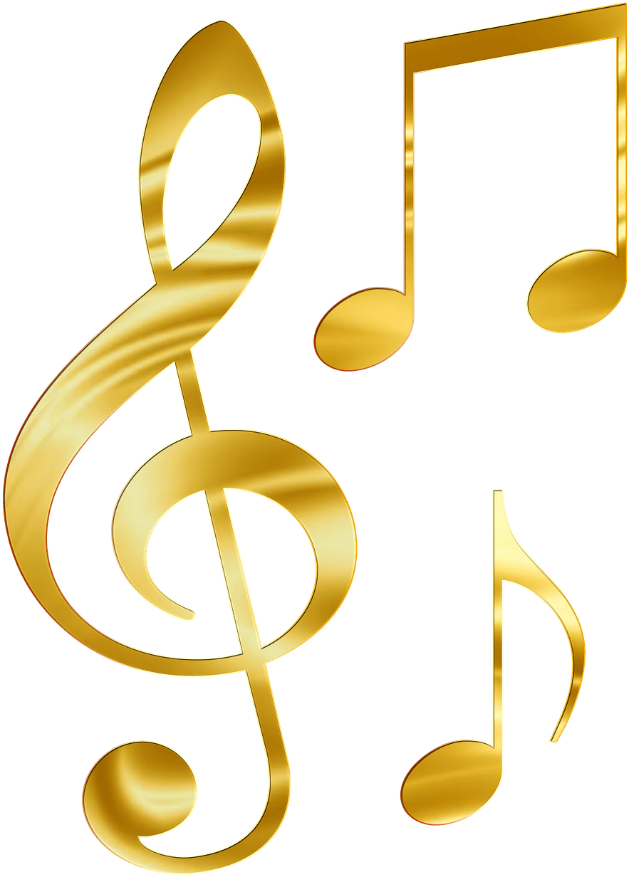 Miscellaneous Gold Music Notes Transparent Background