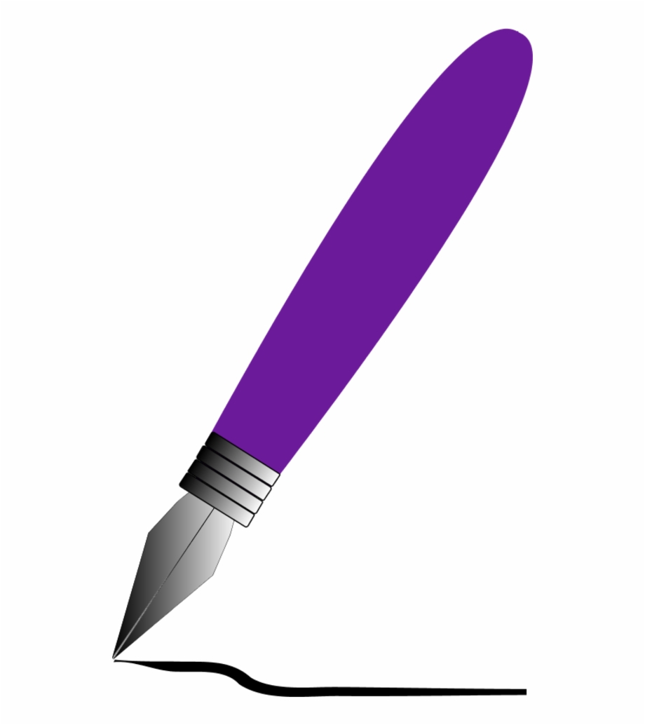 Feather Pen Clip Art Purple Pen Clipart Transparent