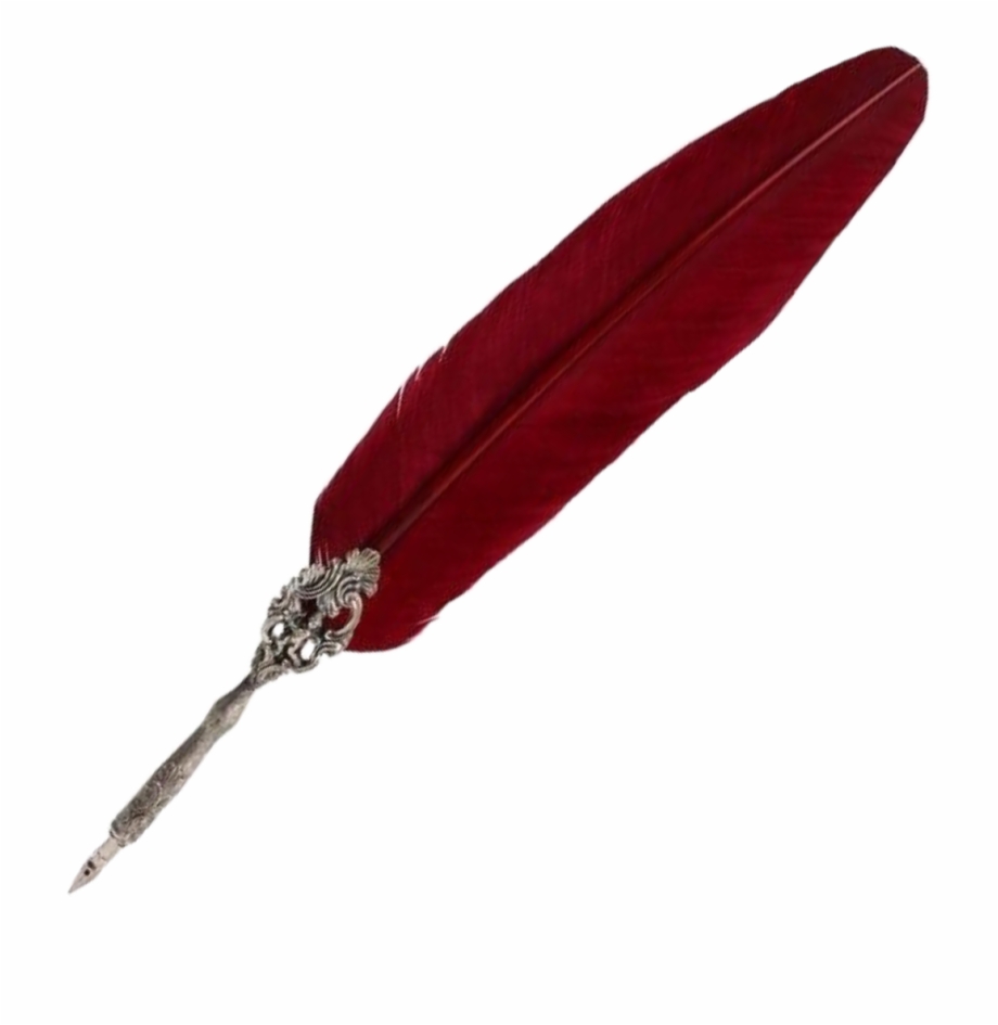 Dark Red Aesthetic Feather Pen Saimantarrat Zipper
