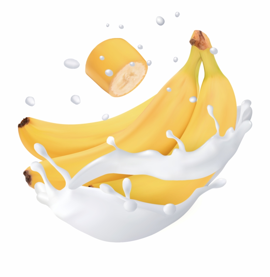 Fruit Water Splash Clipart Family Banana Milk Splash