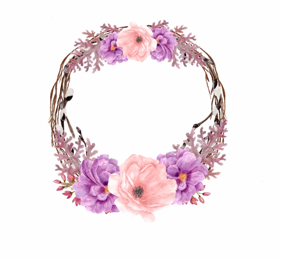 Vector Free Lavender Clipart Decorative Wreath Transparent Background