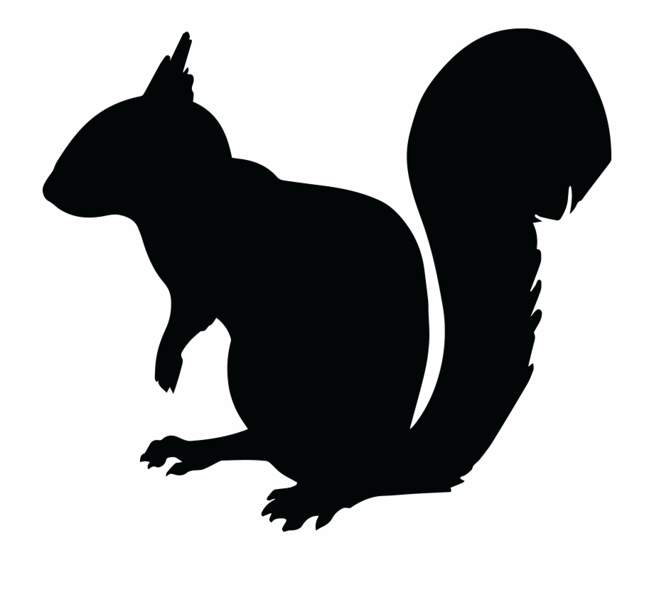 Free Clipart Of A Squirrel Silhouette Black Squirrel
