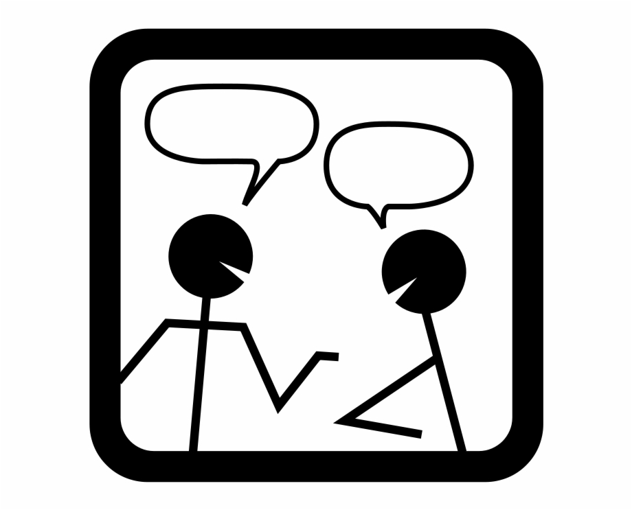 Stick Figures Talking Png Talking Clipart Black And