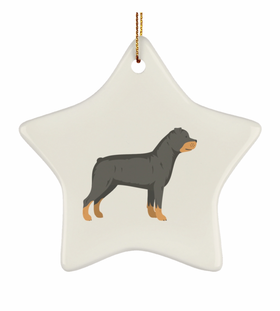 Rottweiler Illustration Suborns Ceramic Star Ornament Rottweiler