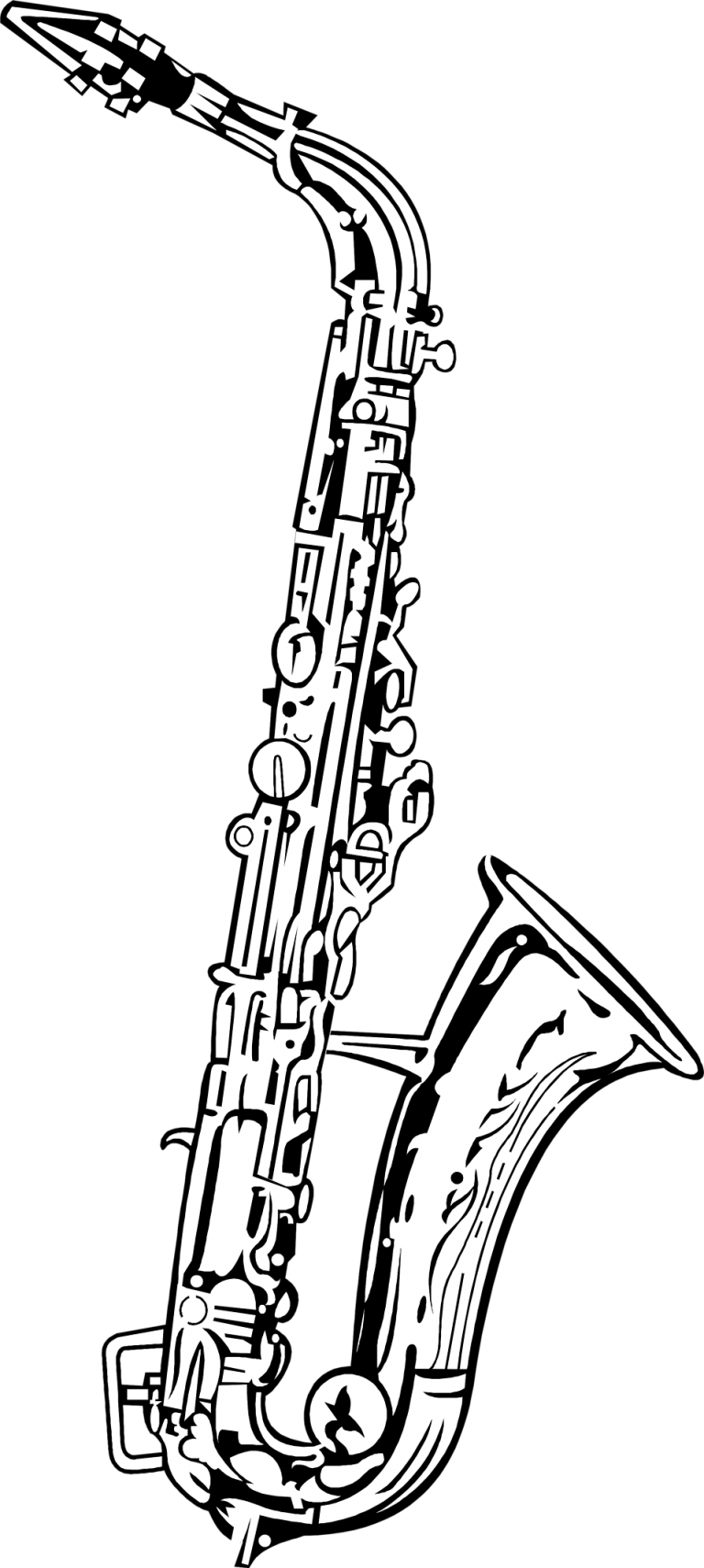 Alto Saxophone Tenor Clip Saxophone Black And White