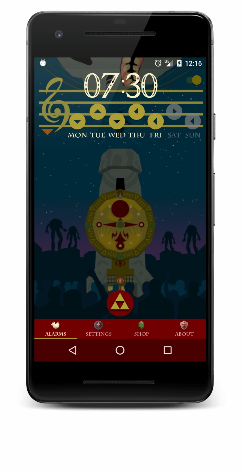 Zelda Alarm Clock On Pixel 2 Phone Illustration