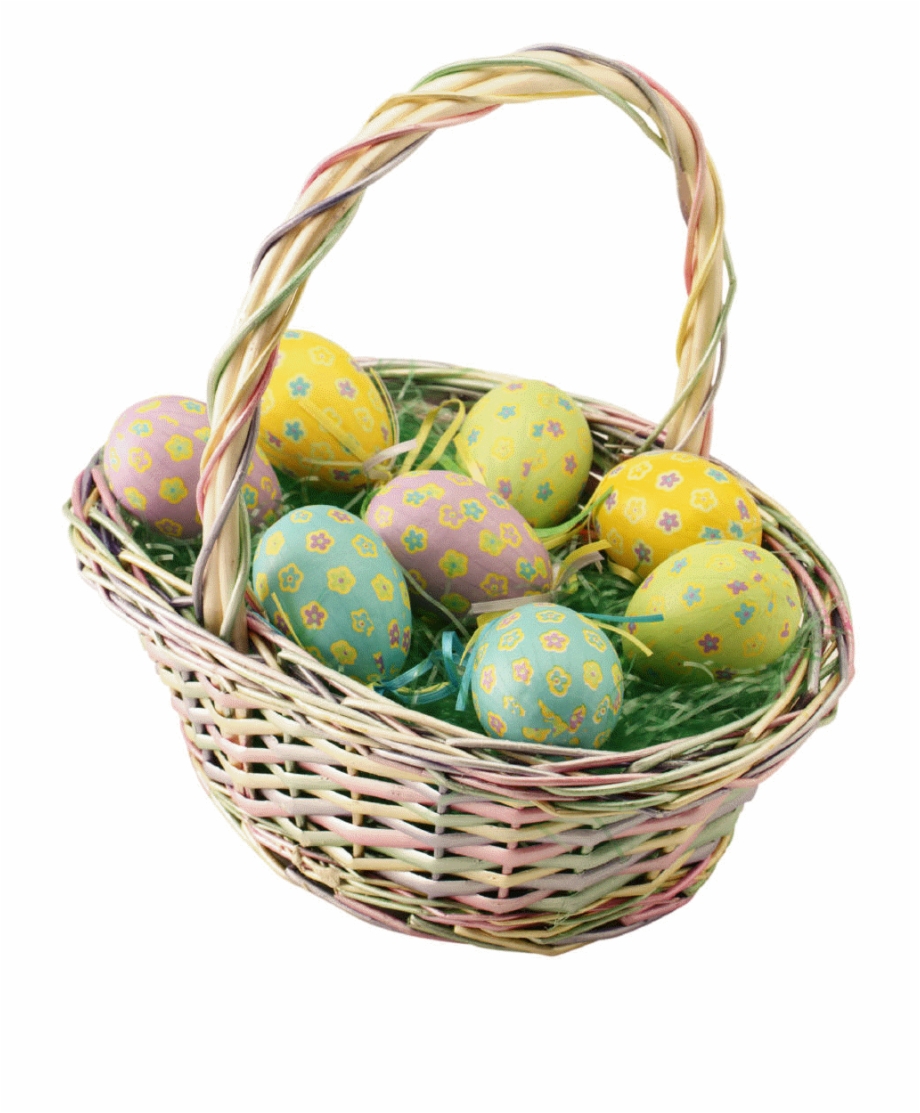 Easter Basket Png Pic Basket Of Easter Eggs